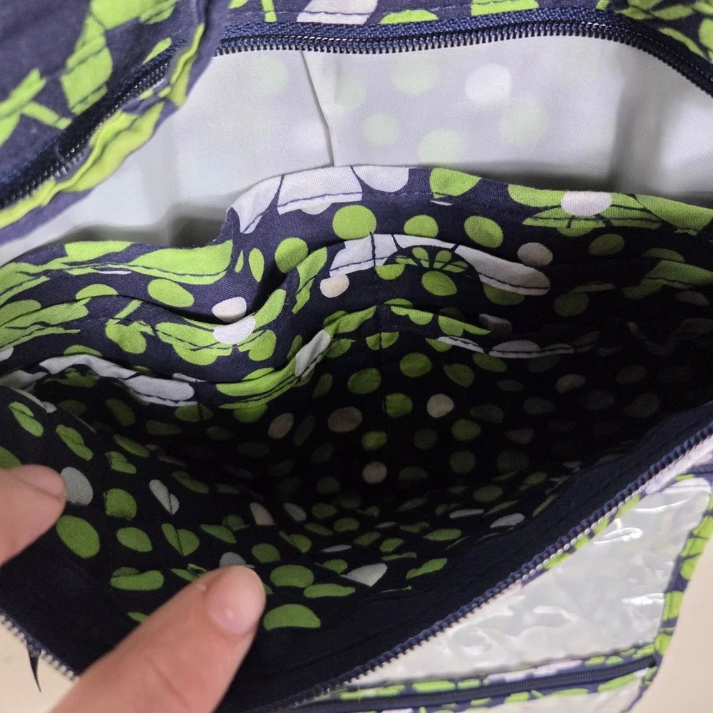 Vera Bradley Lucky You Hanging Travel Organizer Navy Green White Floral Retired